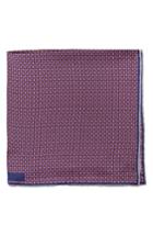 Men's Robert Talbott Geometric Silk Pocket Square, Size - Pink