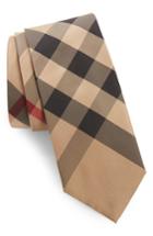 Men's Burberry Manston Check Silk Tie, Size - Brown