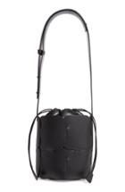 Paco Rabanne Mini Element Calfskin Bucket Bag - Black