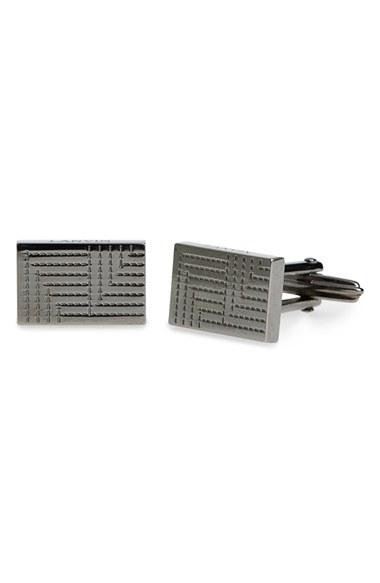Men's Lanvin Textured Metal Plaque Rectangular Cuff Links