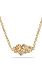 Women's David Yurman Crossover Station Necklace In 18k Gold With Diamonds