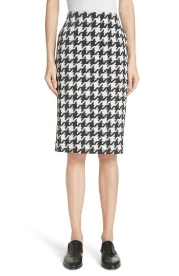 Women's Hugo Riami Houndstooth Pencil Skirt - Black
