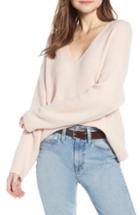Women's Something Navy V-neck Sweater - Pink
