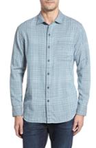 Men's Tommy Bahama Dual Lux Standard Fit Gingham Sport Shirt, Size - Grey
