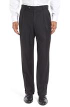 Men's Berle Pleated Solid Wool Trousers