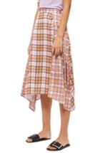 Women's Topshop Mixed Check Midi Skirt Us (fits Like 0) - Pink