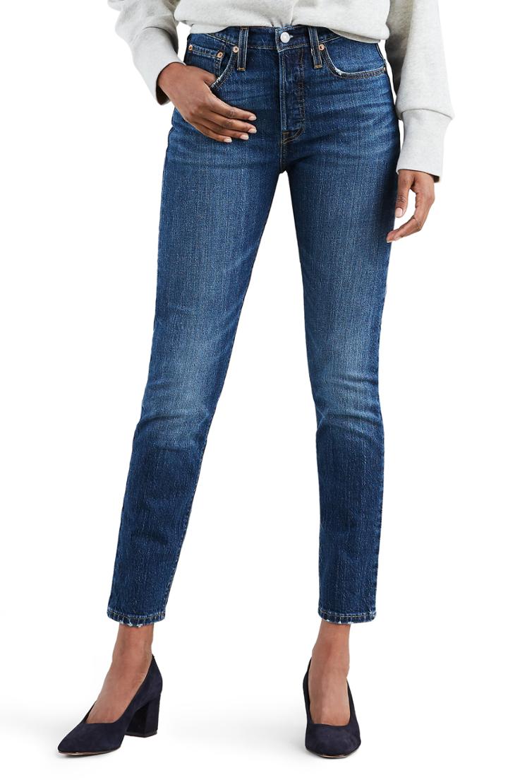Women's Levi's 501 High Waist Ankle Skinny Jeans X 28 - Blue