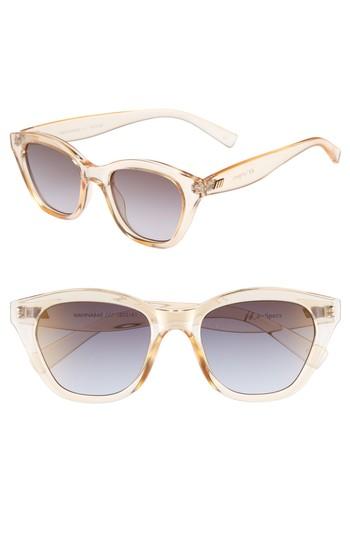 Women's Le Specs Wannabae 49mm Angular Sunglasses - Blonde