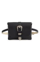 Treasure & Bond Western Buckle Faux Leather Belt Bag - Black