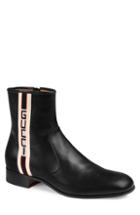 Men's Gucci Stripe Leather Boot Us / 7uk - Black