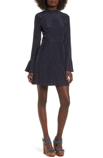 Women's J.o.a. High Neck Fit & Flare Dress - Blue