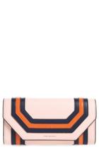 Women's Tory Burch Geo Stripe Leather Wallet - Pink