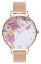 Women's Olivia Burton Enchanted Garden Mesh Strap Watch, 38mm