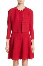 Women's Yigal Azrouel Scallop Trim Cardigan - Red