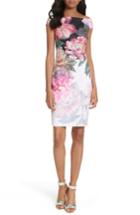 Women's Ted Baker London Emly Painted Posie Off The Shoulder Sheath Dress - Pink