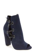 Women's Daya By Zendaya 'kaylor' Peep Toe Buckle Strap Bootie M - Blue