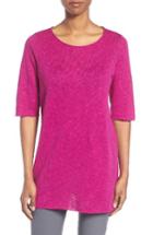 Women's Eileen Fisher Organic Linen & Cotton Slub Tee - Pink