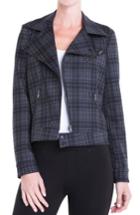 Women's Liverpool Jeans Company Plaid Moto Jacket - Grey