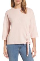 Women's Halogen Side Tie Wool And Cashmere Sweater - Pink