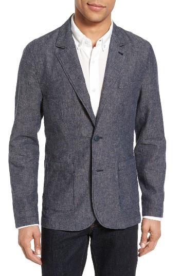 Men's Ag Trunnel Slim Fit Linen Blend Blazer - Blue