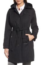 Petite Women's Michael Michael Kors Core Trench Coat With Removable Hood & Liner P - Black