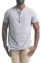 Men's Good Man Brand Short Sleeve Slub Henley - Grey