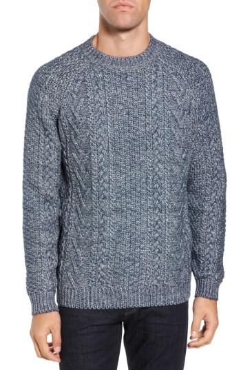 Men's Schott Nyc Fisherman Knit Sweater - Blue