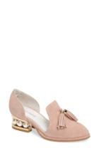 Women's Jeffrey Campbell 'civil' Pearly Heeled Beaded Tassel Loafer M - Pink