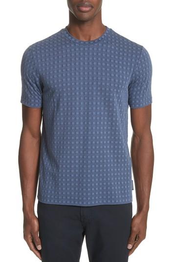 Men's Emporio Armani Slim Fit Geo Pattern Tee - Blue