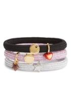 Marc Jacobs Set Of 3 Heart & Star Charm Ponytail Holders