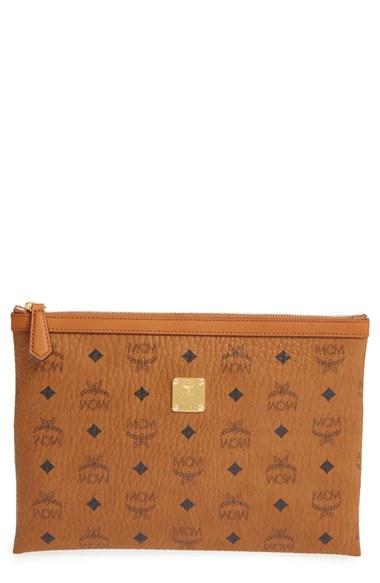 Mcm 'medium Heritage' Top Zip Pouch -