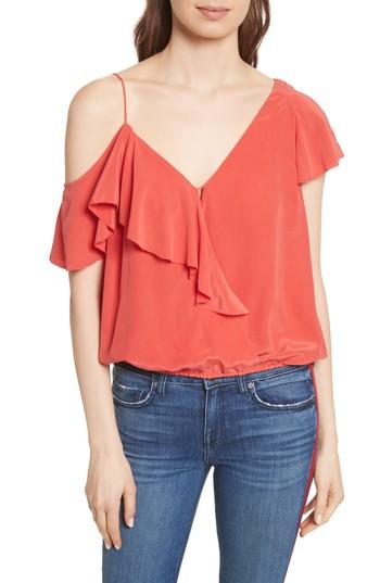 Women's Joie Alcyoneus Off The Shoulder Silk Top - Red