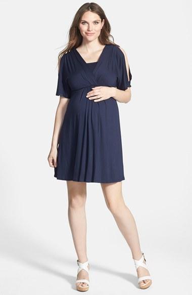 Women's Maternal America Split Sleeve Maternity Dress