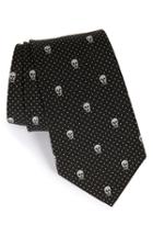 Men's Alexander Mcqueen Skull Silk Tie, Size - Black