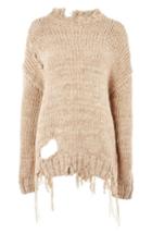 Women's Topshop Boutique Ladder Stitch Detail Sweater Us (fits Like 0) - Beige