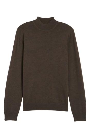 Men's Nordstrom Mock Neck Merino Wool Sweater, Size - Brown