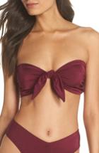 Women's Leith Riviera Tie Front Bandea Bikini Top - Burgundy