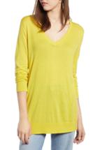 Women's Halogen Relaxed V-neck Sweater - Green