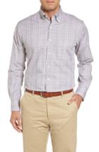 Men's Peter Millar River Glen Plaid Fit Sport Shirt, Size Small - Brown
