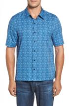 Men's Nat Nast Cocktails Classic Fit Silk Blend Sport Shirt - Blue