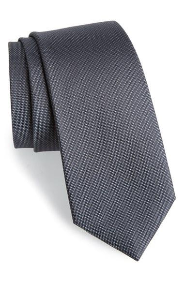 Men's Calibrate Woven Silk Tie, Size - Grey