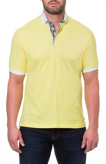 Men's Maceoo Woven Trim Polo (3xl) - Yellow