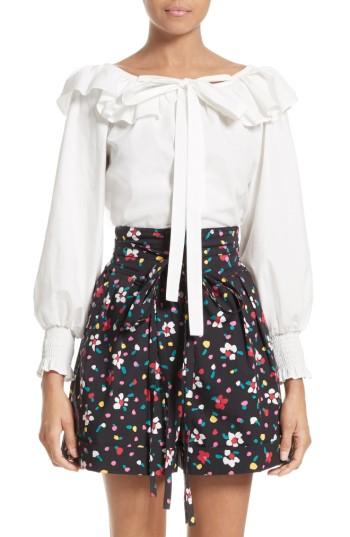 Women's Marc Jacobs Ruffle Cotton Blouse - White