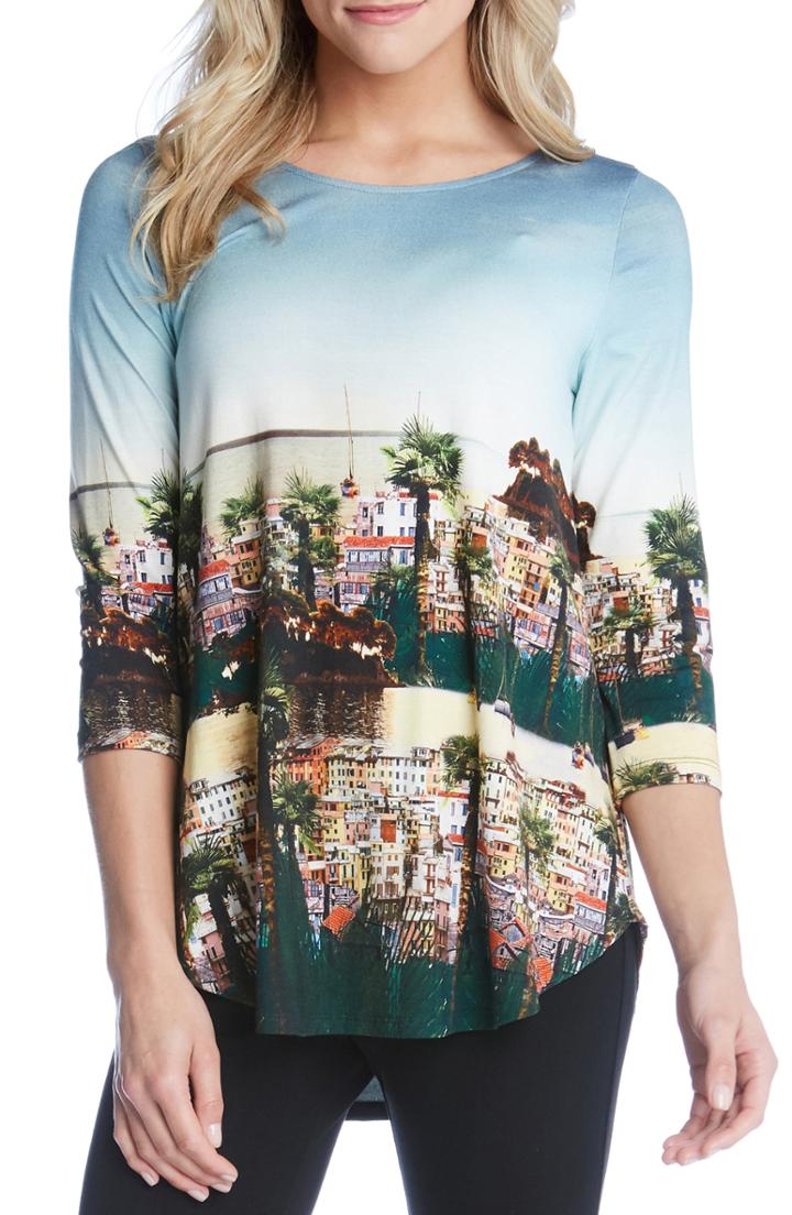 Women's Karen Kane Scenic Top - Blue/green