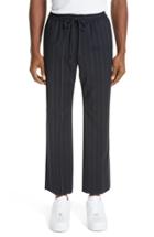 Men's Juun.j Drawstring Pinstripe Pants Eu - Blue