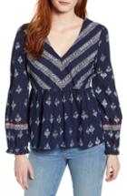 Women's Lucky Brand Mixed Bandana Print Top - Blue