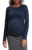 Women's Stowaway Collection Long Sleeve Maternity Tee - Blue