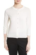 Women's Kate Spade New York Scallop Silk Blend Cardigan, Size - Ivory