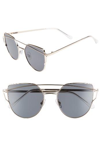 Women's Bp. 51mm Thin Brow Angular Aviator Sunglasses - Gold/ Smoke