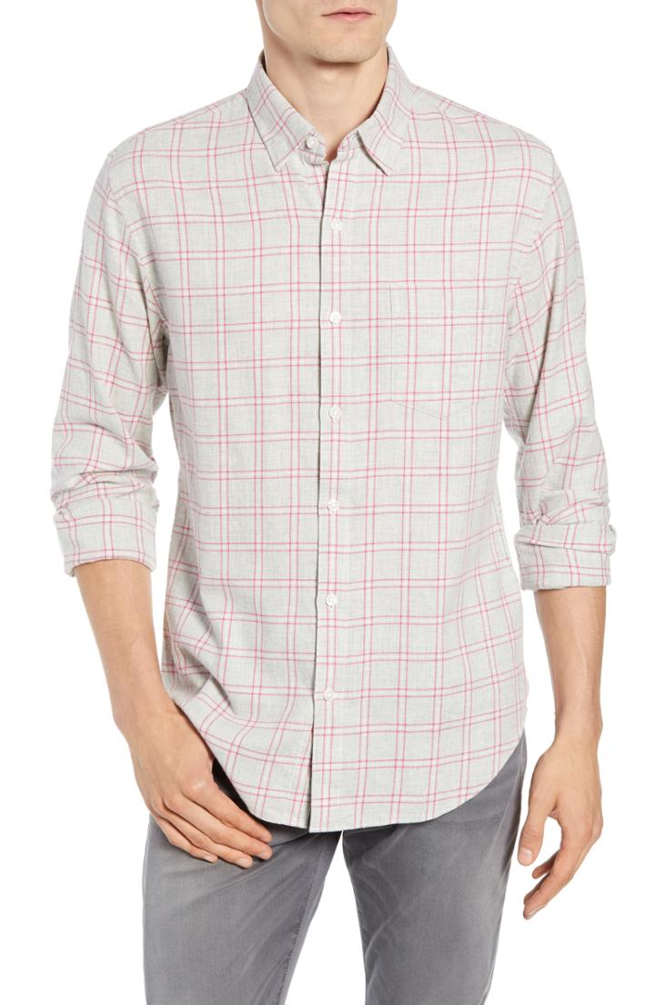 Men's Bonobos Slim Fit Brushed Button Down Sport Shirt, Size R - Grey